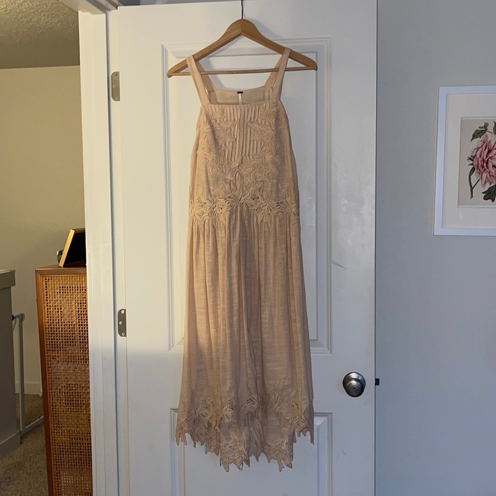 Free People Appliqué Blush Dress 100% Cotton - XS